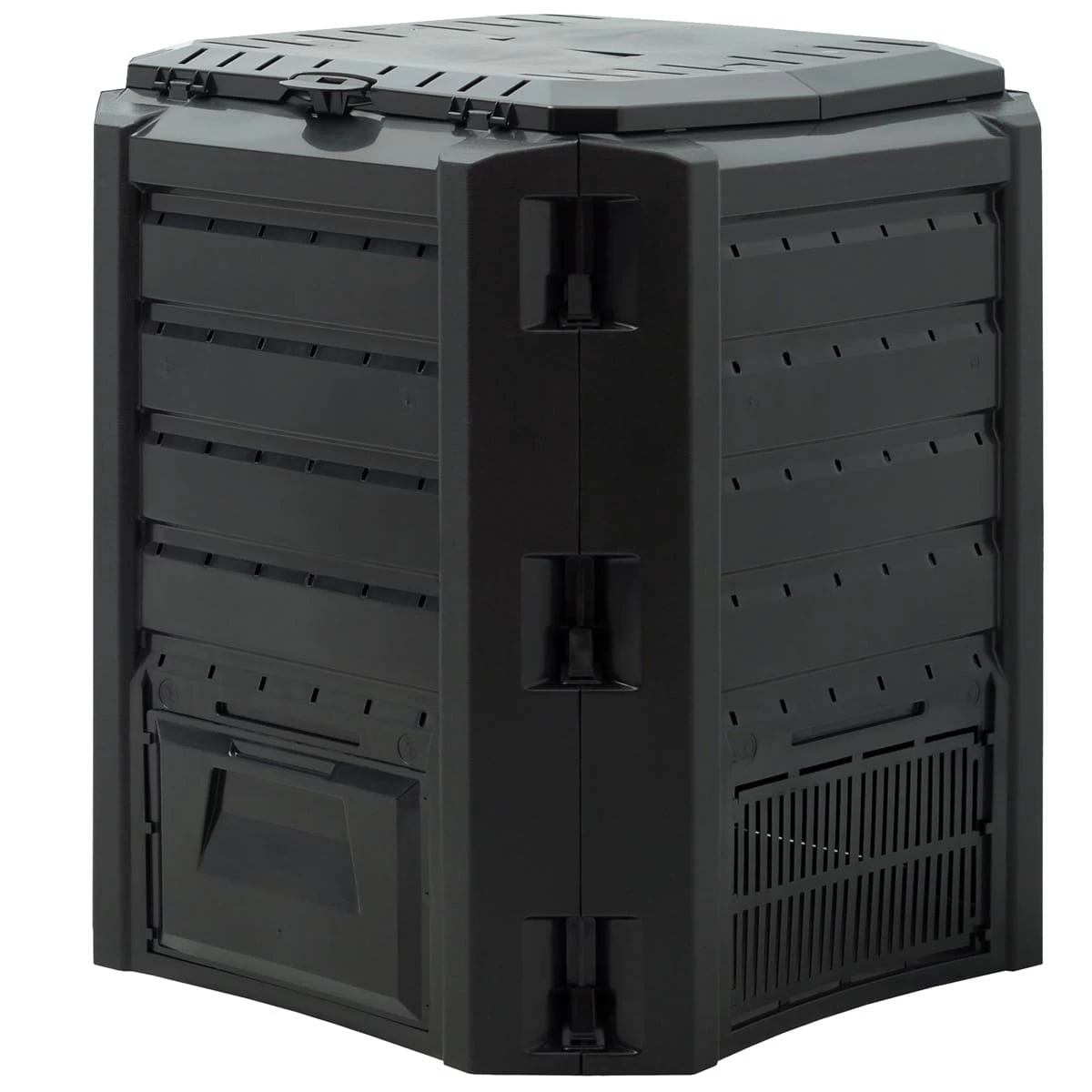Komposter Schwarz 380L 72x72x83cm 3 Komposter Schwarz 380L 72x72x83cm