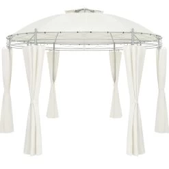 Pavillon Toscana Beige Ø3,5m UV-Schutz 50+