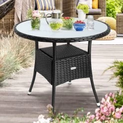 Polyrattan Tisch Schwarz Ø80cm -Gartenmöbel Und Dekoration Geschäft 36d224f03d4f6d5e2a028066de37a462 de 106761d 6 1