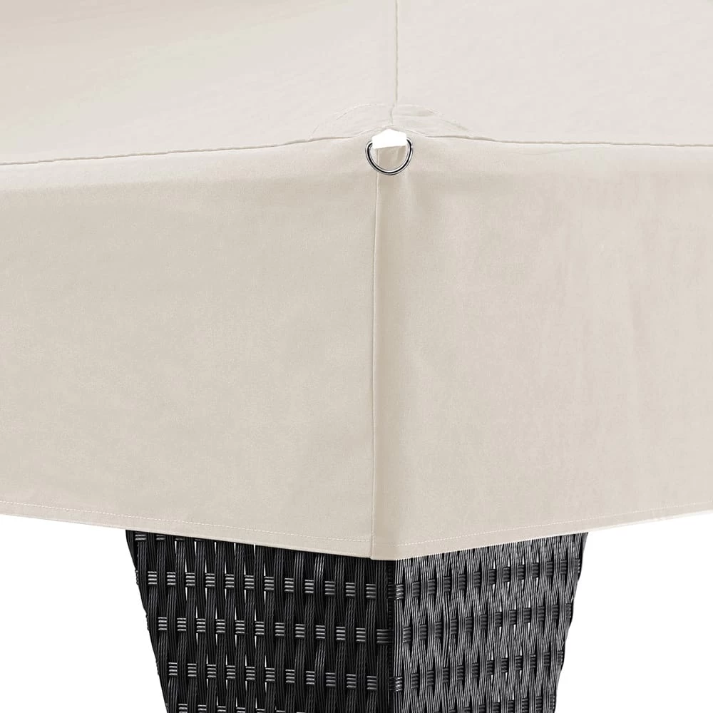 Polyrattan Pavillon Schwarz/Creme 3x4m 6 Polyrattan Pavillon Schwarz/Creme 3x4m – Bild 4