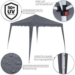 Faltpavillon Capri - Popup Schwarz 3x3m -Gartenmöbel Und Dekoration Geschäft 37c841e69d259102a017adbab356dca7 de 106521d 16 1