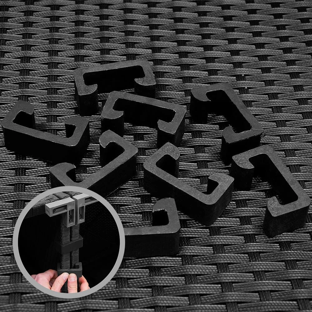 Polyrattan Ecklounge Schwarz/Anthrazit Dicke Rückenpolster 7 Polyrattan Ecklounge Schwarz/Anthrazit Dicke Rückenpolster – Bild 5