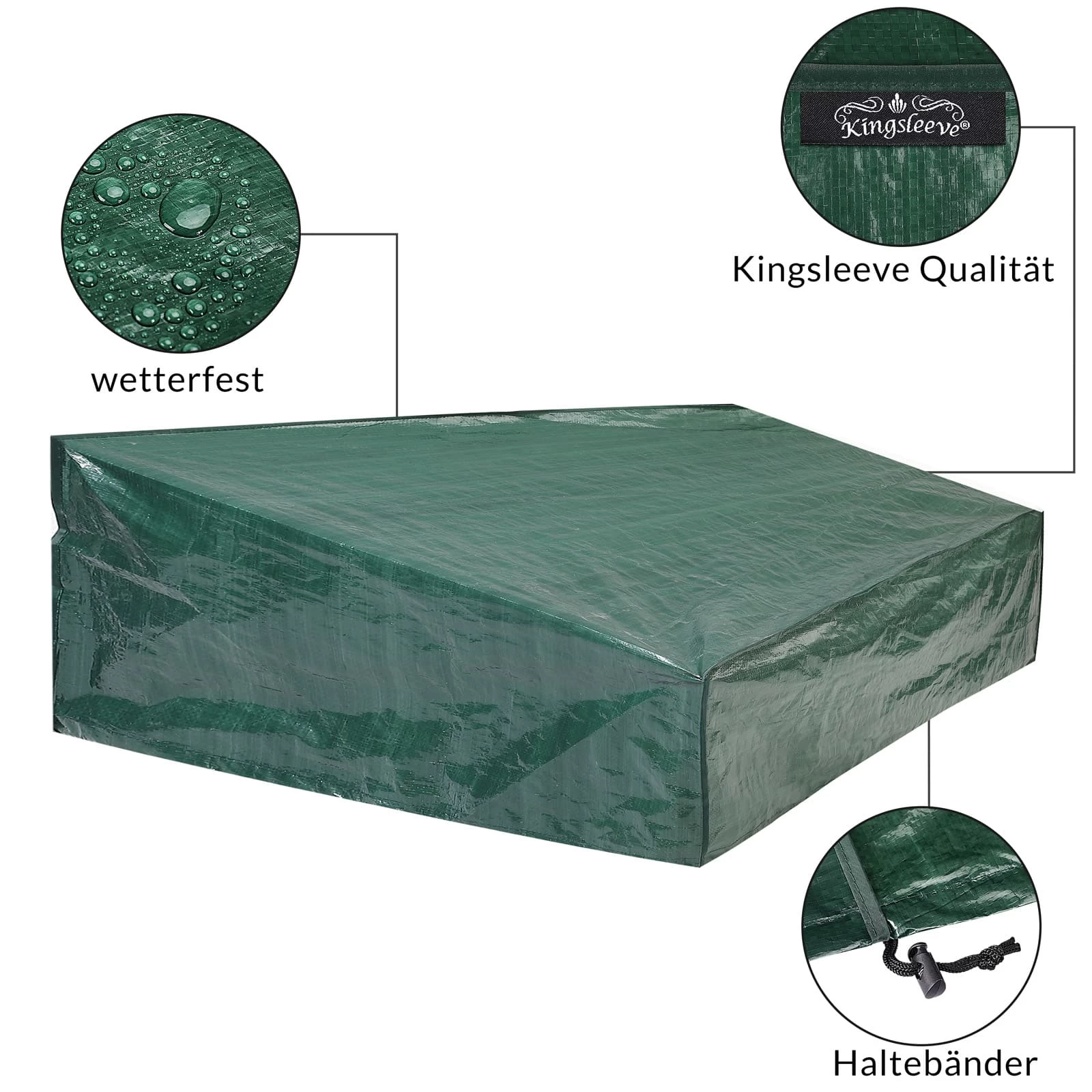 Abdeckung Gartenmöbel Grün 197x68x32/62cm 6 Abdeckung Gartenmöbel Grün 197x68x32/62cm – Bild 4