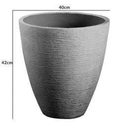Blumentopf Grau Ø40cm Mit Rillenstruktur -Gartenmöbel Und Dekoration Geschäft 3b48072256a4732a43aaf1db918ef4d1 de 191542d 2 1 1