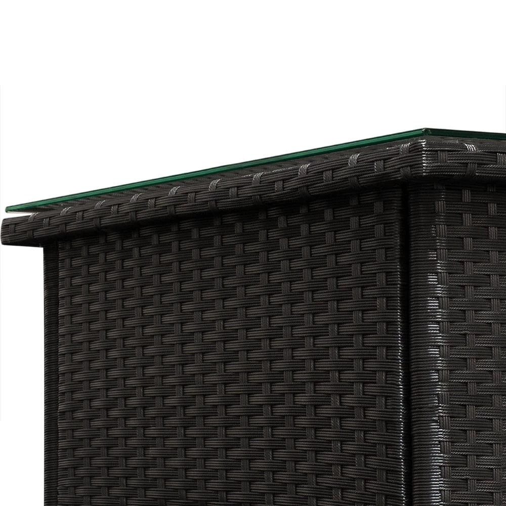 Polyrattan Beistelltisch Schwarz 50x50x45cm 6 Polyrattan Beistelltisch Schwarz 50x50x45cm – Bild 4