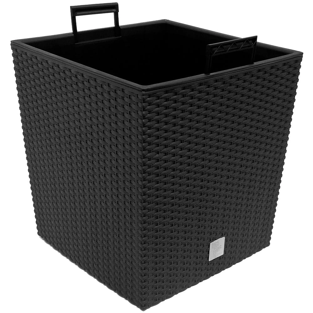 Blumentopf Rato Low 2er-Set Anthrazit 32x32x33cm 5 Blumentopf Rato Low 2er-Set Anthrazit 32x32x33cm – Bild 3