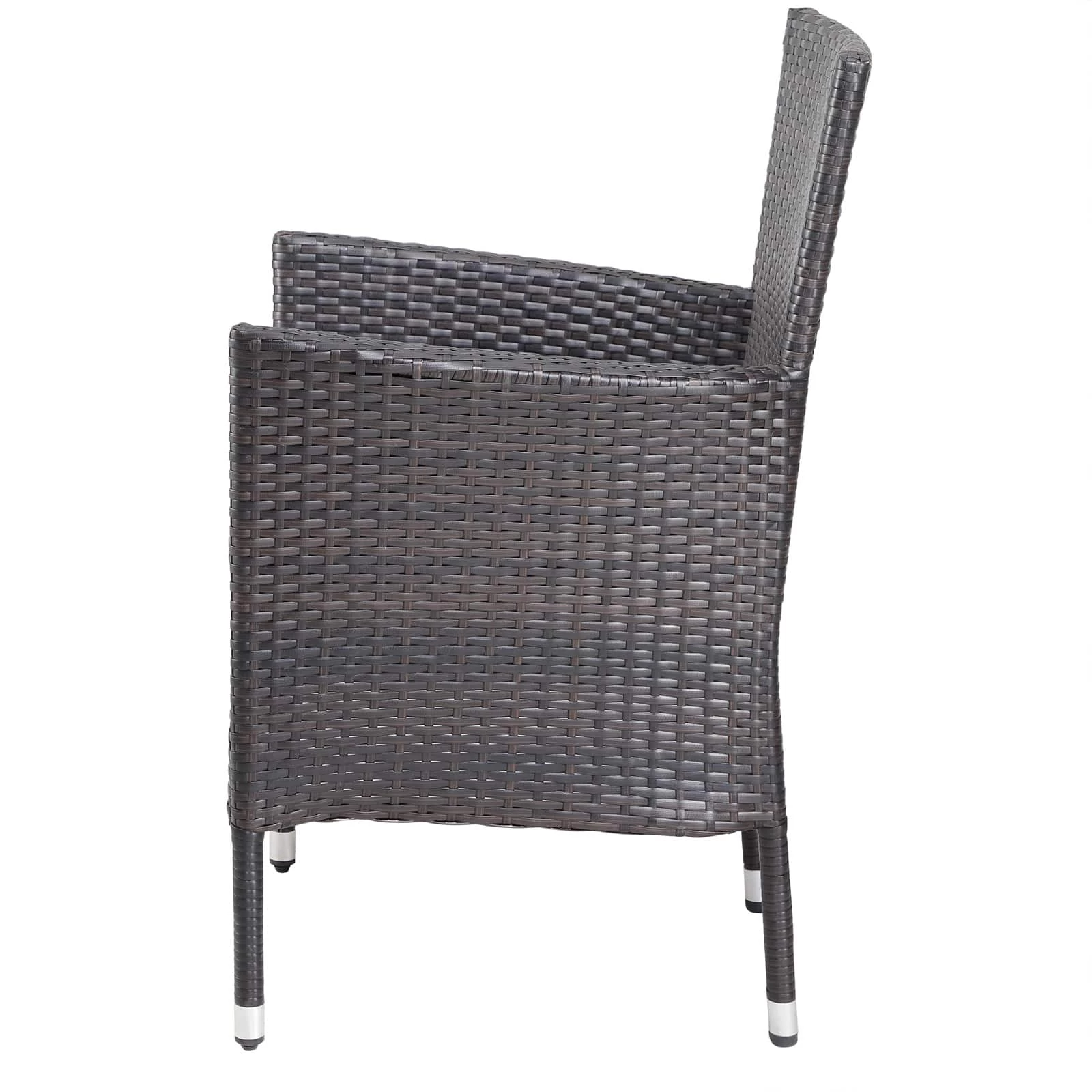 Polyrattan Gartenstuhl 3er-Set Braun Stapelbar 9 Polyrattan Gartenstuhl 3er-Set Braun Stapelbar – Bild 7