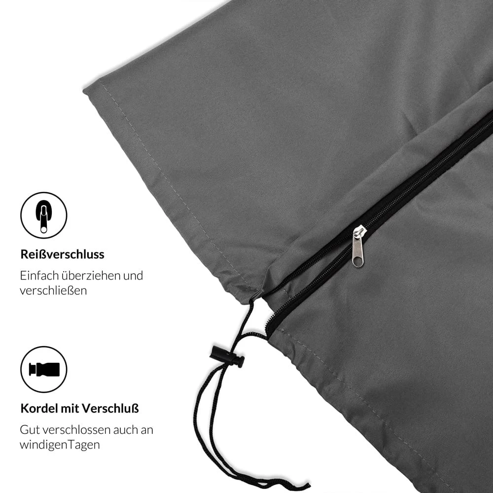 Abdeckung Ampelschirm Anthrazit 3,5m Reißverschluss 6 Abdeckung Ampelschirm Anthrazit 3,5m Reißverschluss – Bild 4