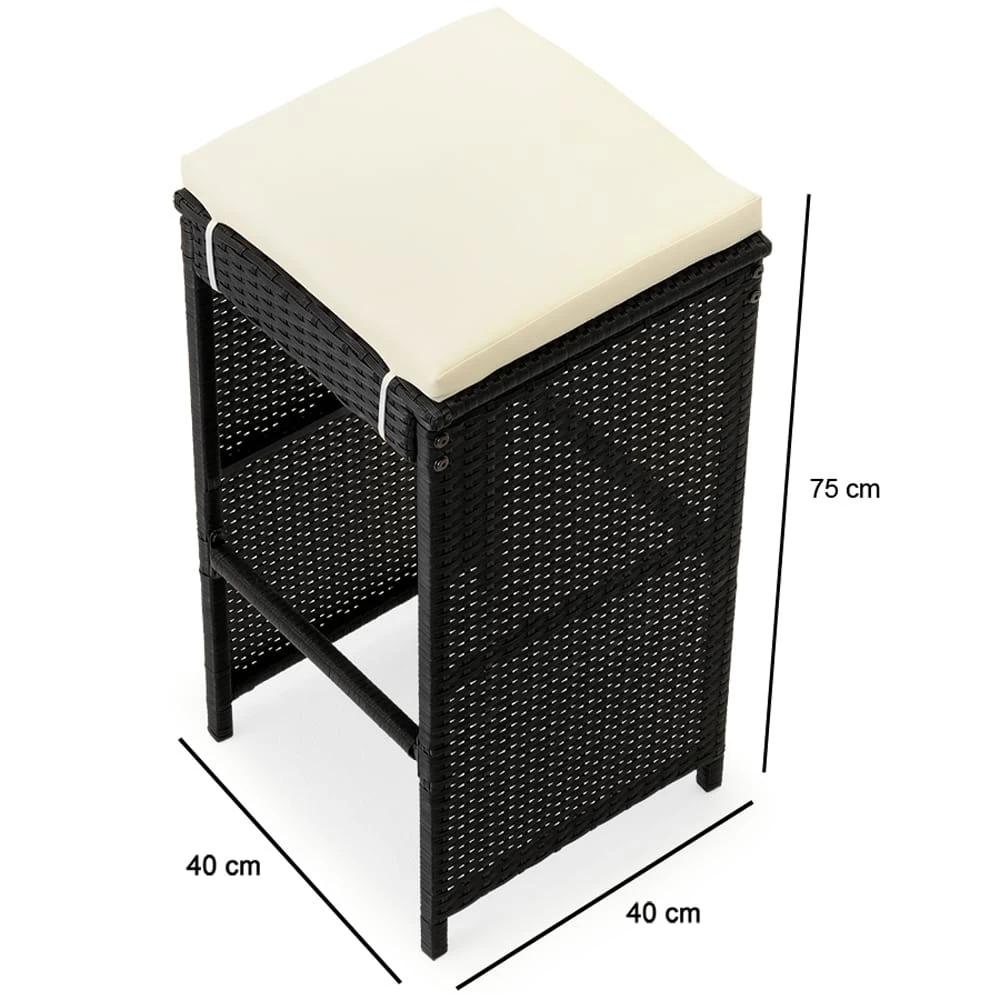 Polyrattan Bar-Set Rio 7-tlg. Schwarz Inkl. Sitzauflagen 15 Polyrattan Bar-Set Rio 7-tlg. Schwarz Inkl. Sitzauflagen – Bild 13