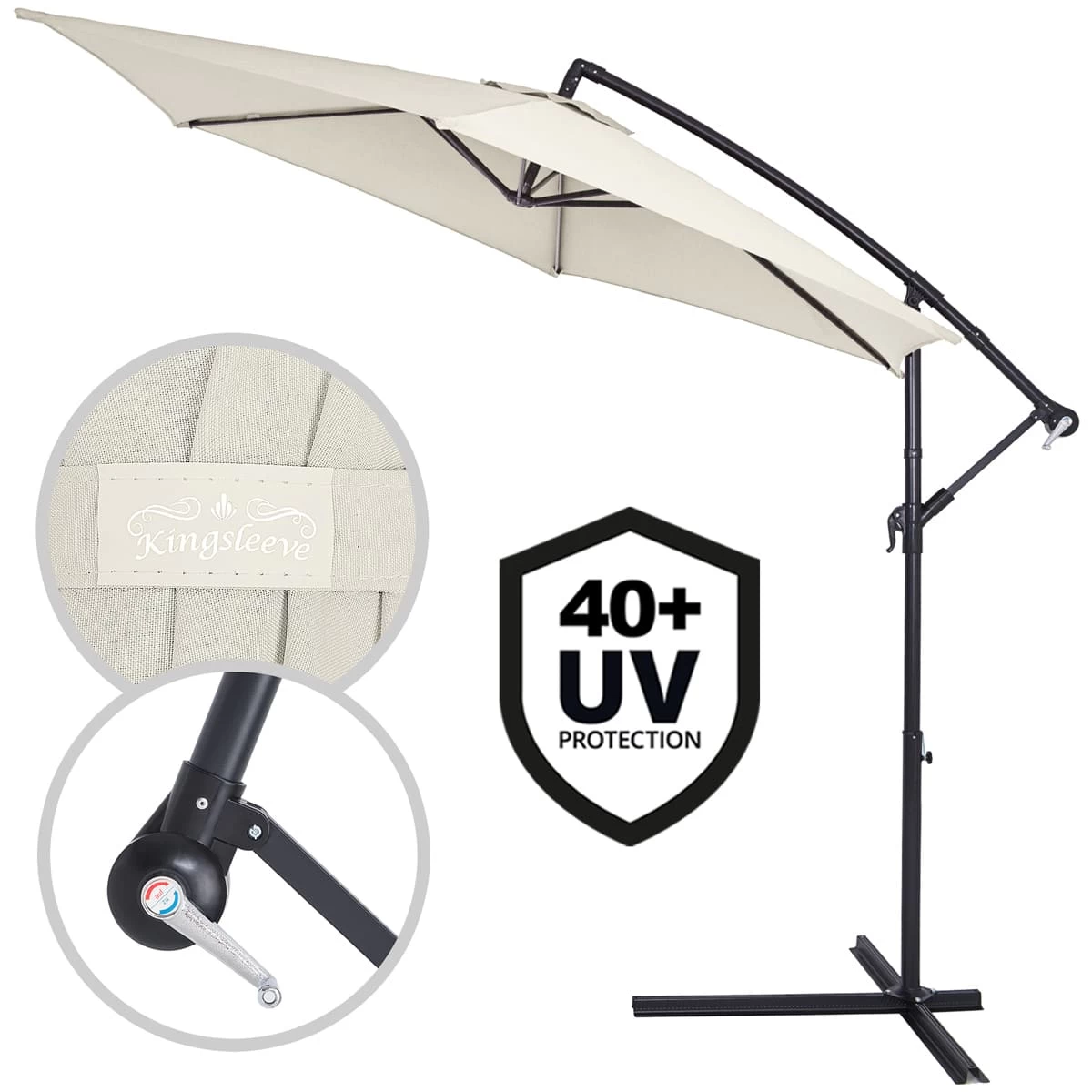 Ampelschirm Creme Alu Ø300cm UV-Schutz 50+ 13 Ampelschirm Creme Alu Ø300cm UV-Schutz 50+ – Bild 11