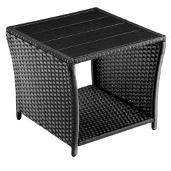Polyrattan Beistelltisch Vedis Schwarz 45x45x40cm