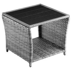 Polyrattan Beistelltisch Vedis Grau 45x45x40cm