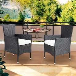 Polyrattan Gartenstuhl 2er-Set Schwarz/Creme Stapelbar -Gartenmöbel Und Dekoration Geschäft 47ab83fa121da6d42ae794c19b0c3acb de 107086d 15 1