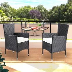 Polyrattan Gartenstuhl 4er-Set Schwarz/Creme Stapelbar -Gartenmöbel Und Dekoration Geschäft 4917eab1b20ea41e1e239aa291bea0e6 de 109139d 15 1 1
