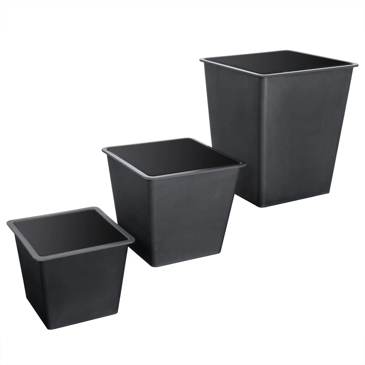 Polyrattan Blumentopf 3er-Set Grau 7 Polyrattan Blumentopf 3er-Set Grau – Bild 5