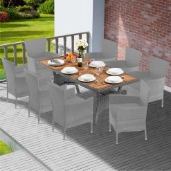 Polyrattan Gartentisch Takeo Grau 190x90x74cm Akazie -Gartenmöbel Und Dekoration Geschäft 4b39515baf06728d1ce4c5e3b48b75fc de 995699d 32 1