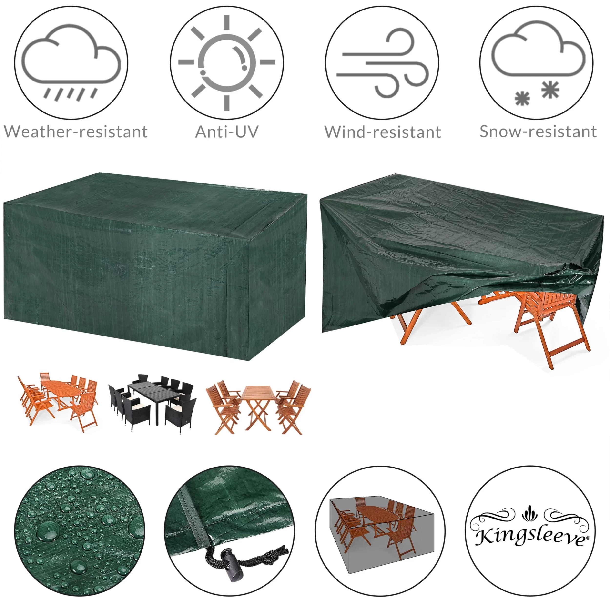 Abdeckung Sitzgarnitur Grün 308x138x89cm 7 Abdeckung Sitzgarnitur Grün 308x138x89cm – Bild 5