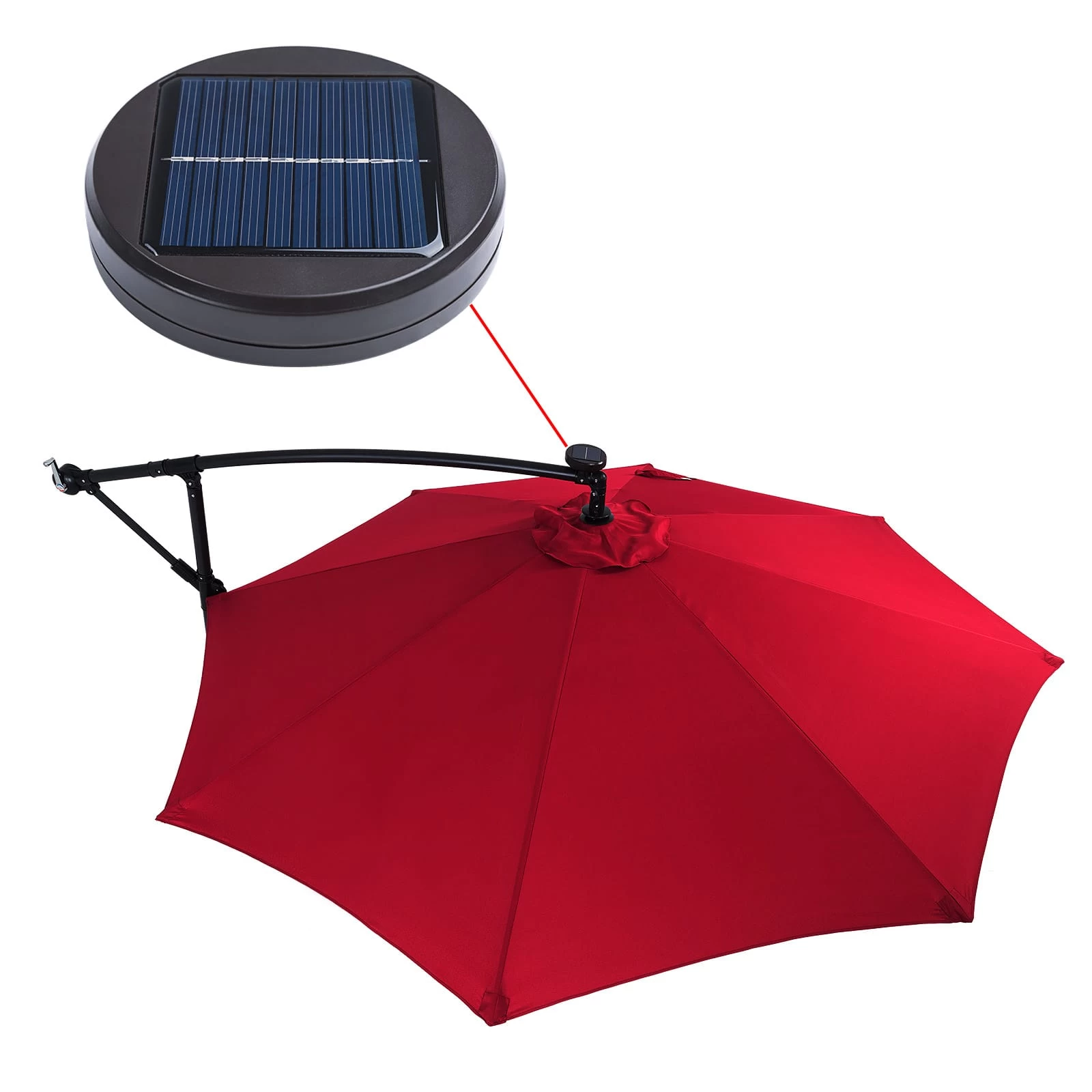 LED Solar Ampelschirm Haiti Rot Ø300cm 5 LED Solar Ampelschirm Haiti Rot Ø300cm – Bild 3