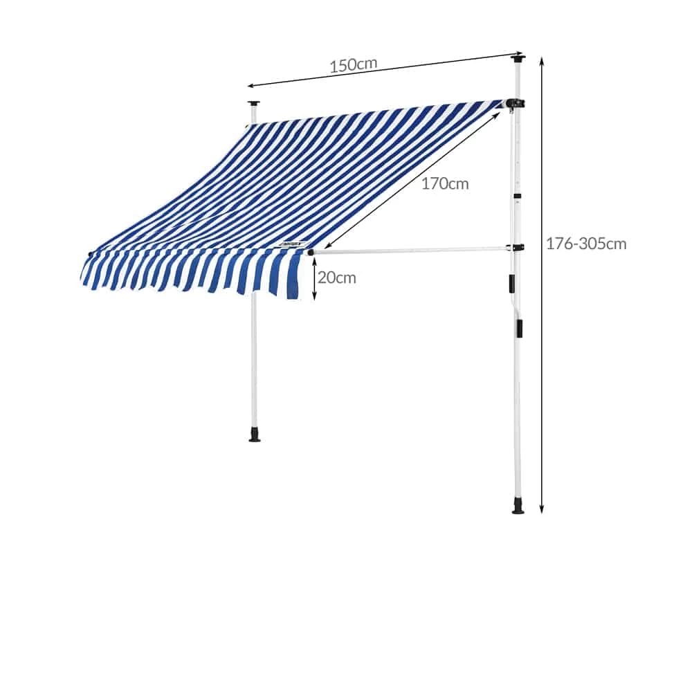 Klemmmarkise Blau/Weiß 150cm 10 Klemmmarkise Blau/Weiß 150cm – Bild 8