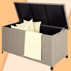Polyrattan Auflagenbox Creme 122x56x61cm Rollen -Gartenmöbel Und Dekoration Geschäft 4e020791ef50e2ee38627bc892c02864 de 106707d 3 4