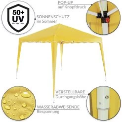 Faltpavillon Capri - Popup Sonnengelb 3x3m -Gartenmöbel Und Dekoration Geschäft 4e68638e07646c27b85123f81ce307e8 de 101193d 16 1