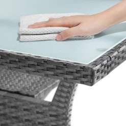Polyrattan Gartentisch Takeo Grau 190x90x74cm Glas -Gartenmöbel Und Dekoration Geschäft 4f0690461fe283bd737c4d79d55d8485 de 995695d 30 1