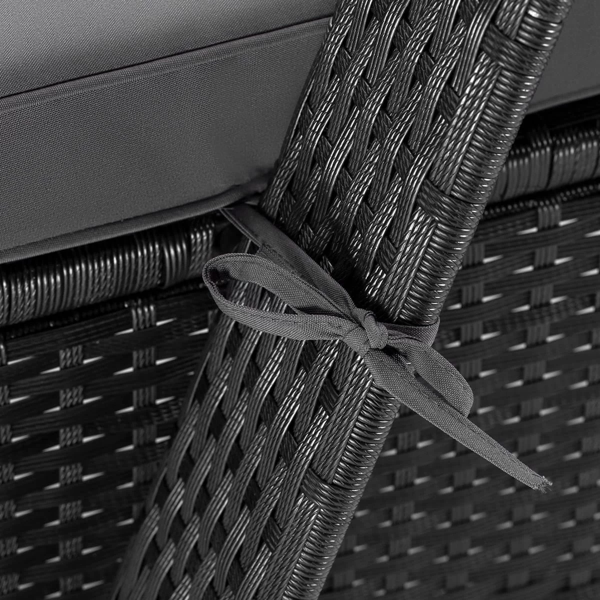 Polyrattan Sonnenliege Schwarz/Anthrazit 193x90x43cm 10 Polyrattan Sonnenliege Schwarz/Anthrazit 193x90x43cm – Bild 8