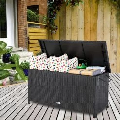 Polyrattan Auflagenbox Schwarz 122x56x61cm Griffe 28 Polyrattan Auflagenbox Schwarz 122x56x61cm Griffe -Gartenmöbel Und Dekoration Geschäft 4f93cf5623fb10ed6f125ff0ecac3300 de 102318d 4 1
