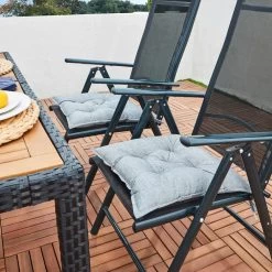 Sitzkissen 4er-Set Hellgrau Meliert 40x40x8cm -Gartenmöbel Und Dekoration Geschäft 510418cb084957cdd8a29650fb6f2f06 de 108014d 9 1