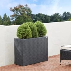 Polyrattan Blumentopf Schwarz 83x30,5x60cm -Gartenmöbel Und Dekoration Geschäft 5205a137bf40301c3d48bfb38db3e603 de 106639d 10
