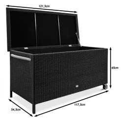 Polyrattan-Auflagenbox Schwarz 117,5x55x64,5cm Mit Rollen 26 Polyrattan-Auflagenbox Schwarz 117,5x55x64,5cm Mit Rollen -Gartenmöbel Und Dekoration Geschäft 52487db4927b6ea00141e76d66a7e0bf de 102171d 5