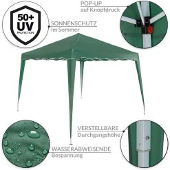 Faltpavillon Capri - Popup Grün 3x3m -Gartenmöbel Und Dekoration Geschäft 526c6e3e27cd2776622536ebc2895502 de 100384d 16 1