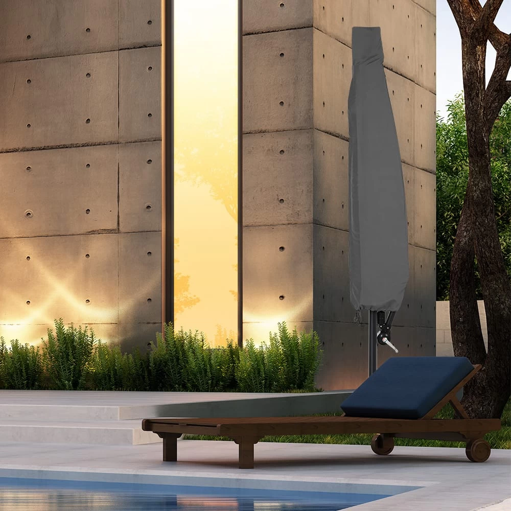 Abdeckung Ampelschirm Anthrazit 3,5m Reißverschluss 7 Abdeckung Ampelschirm Anthrazit 3,5m Reißverschluss – Bild 5