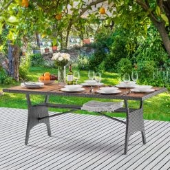Polyrattan Gartentisch Takeo Grau 190x90x74cm Akazie -Gartenmöbel Und Dekoration Geschäft 53be63898263ddf27dd15f917448cb1f de 995699d 18 1