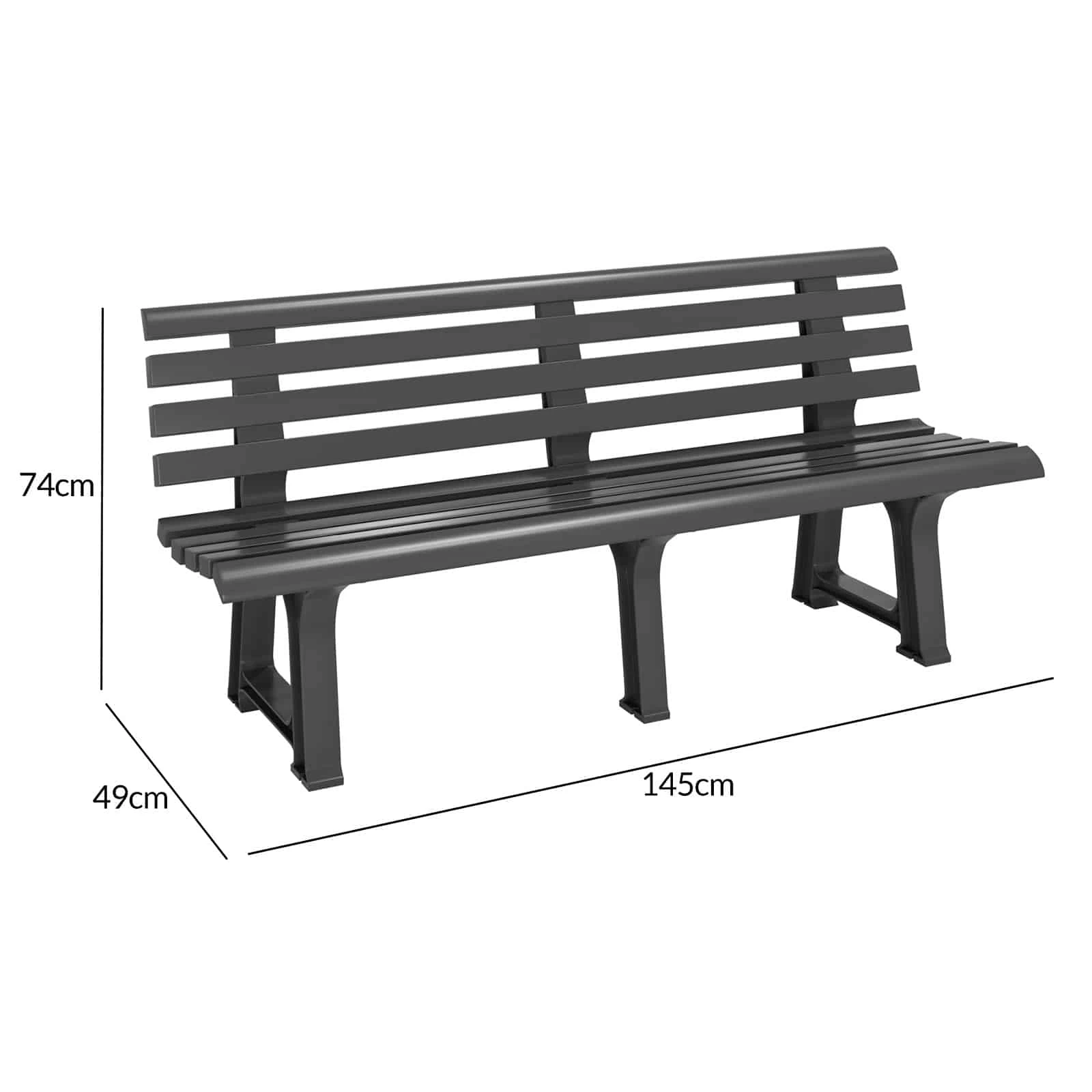 Gartenbank Orchidea Anthrazit 145x49x74cm 6 Gartenbank Orchidea Anthrazit 145x49x74cm – Bild 4