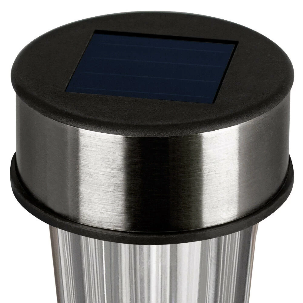 LED Solarleuchte 8er-Set Edelstahl 37cm 7 LED Solarleuchte 8er-Set Edelstahl 37cm – Bild 5