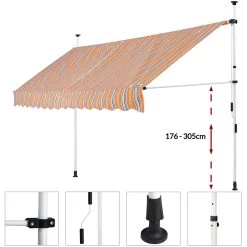 Klemmmarkise Orange/Schwarz/Weiß 250cm -Gartenmöbel Und Dekoration Geschäft 54e0f5252f45fc0d71d0127485073fb4 de 108281g 1 1 1