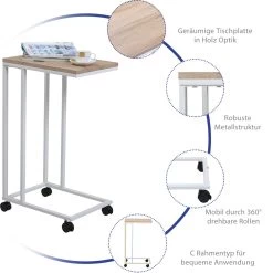 Beistelltisch Weiß 50x35x65/70cm Mit Rollen -Gartenmöbel Und Dekoration Geschäft 5531d327be07330b53be7c80c2e4c6ee de 108648d 3 1 1