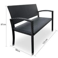 Polyrattan Gartenbank Schwarz 122x58x87cm 12 Polyrattan Gartenbank Schwarz 122x58x87cm -Gartenmöbel Und Dekoration Geschäft 55ceaf7dfd7107df72445b672e68c821 de 103286d 3 1