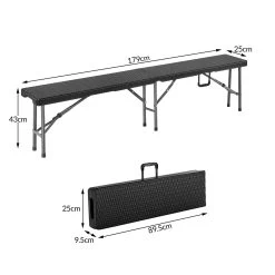 Rattanbänke Malmö 2er-Set Schwarz 180cm -Gartenmöbel Und Dekoration Geschäft 582cdd7f2e5b1e64e470dcec9f0b9df0 1