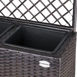 Polyrattan Blumenkasten Mit Rankgitter Braun -Gartenmöbel Und Dekoration Geschäft 58d791701db9279f56ddd8d448f0cde7 de 108066d 3