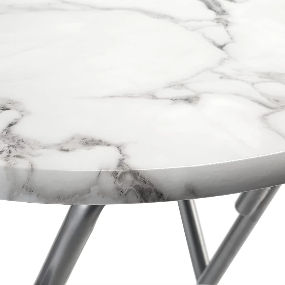 Stehtisch Weiß Marmoroptik Ø60cm Klappbar 8 Stehtisch Weiß Marmoroptik Ø60cm Klappbar – Bild 6