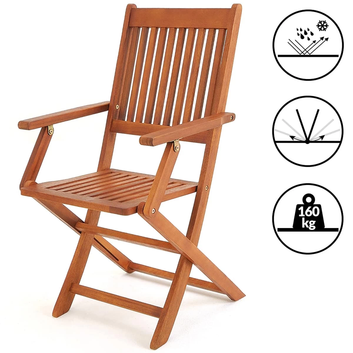 Balkonhängetisch Inkl. 2 Stühle 3-tlg. Akazienholz FSC®-zertifiziert 9 Balkonhängetisch Inkl. 2 Stühle 3-tlg. Akazienholz FSC®-zertifiziert – Bild 7