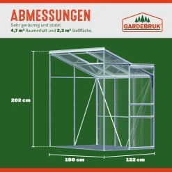 Alu Beistellgewächshaus 190x122x202cm Mit Fundament -Gartenmöbel Und Dekoration Geschäft 5b2ea5f4d508782323e437020fa4ef2d 04 991464 on dts web low de 1