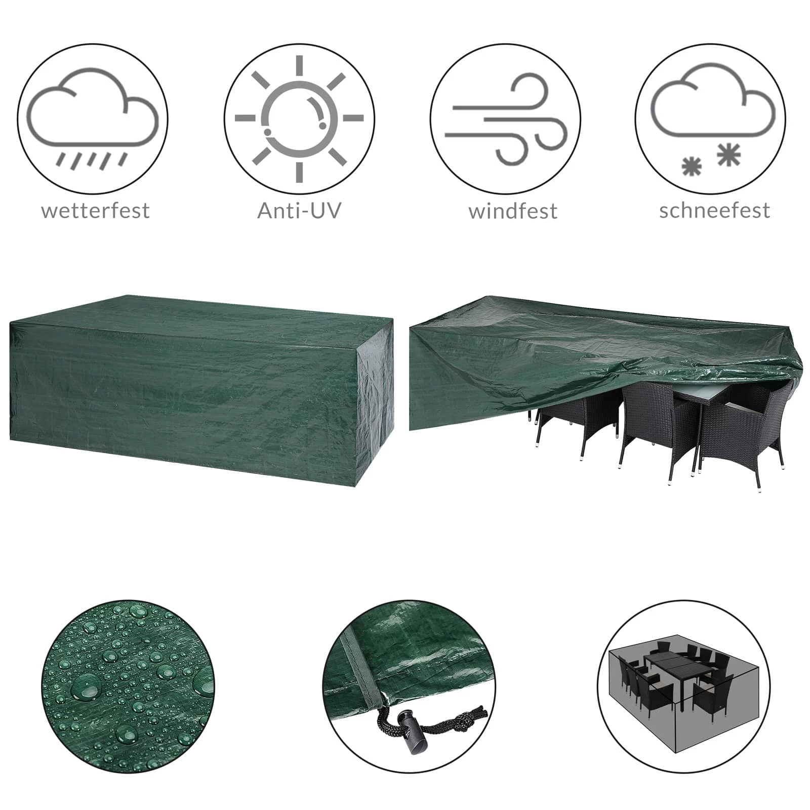 Abdeckung Sitzgarnitur Grün 308x138x89cm 6 Abdeckung Sitzgarnitur Grün 308x138x89cm – Bild 4