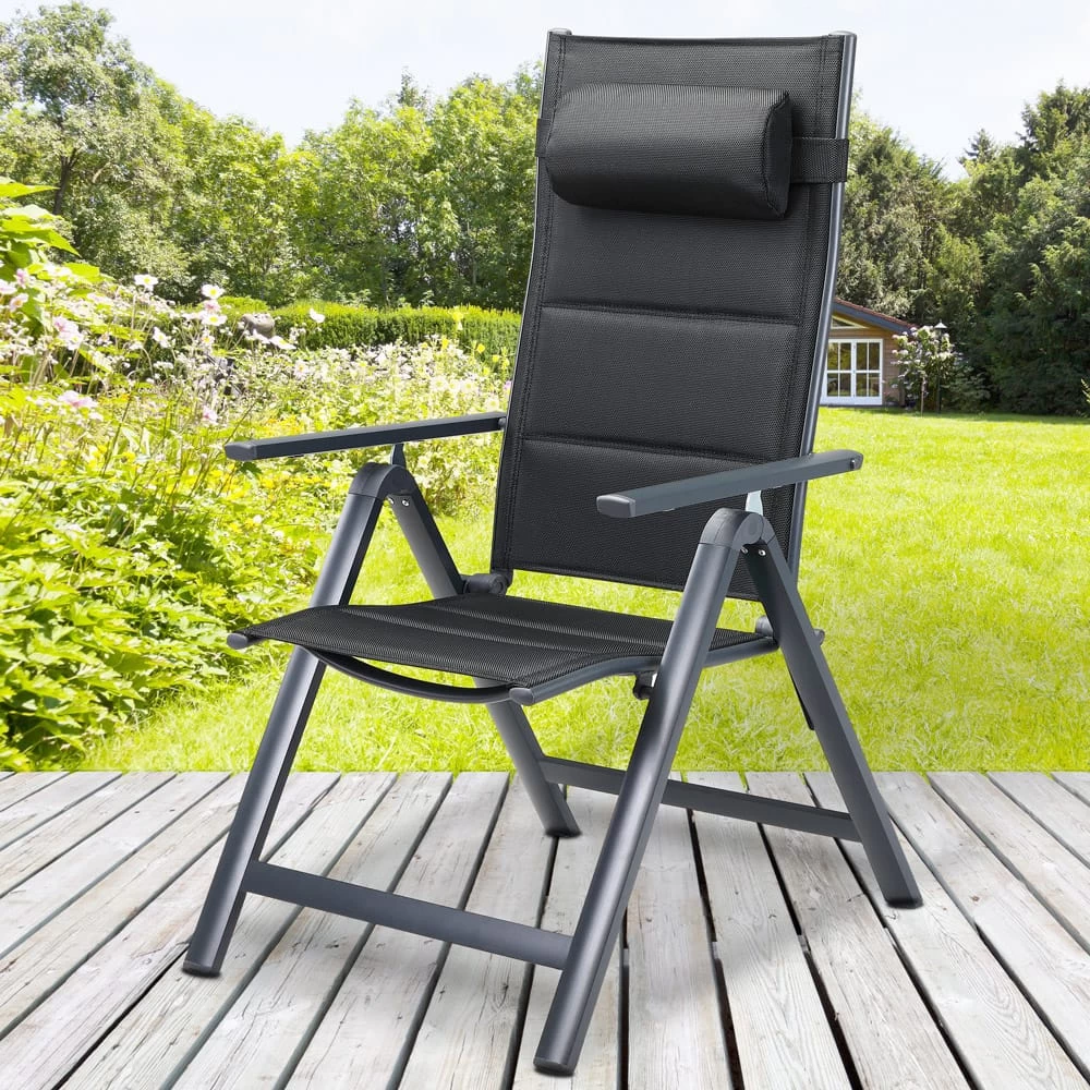 Gartenstuhl Bern Premium 4er-Set Anthrazit Gepolstert 4 Gartenstuhl Bern Premium 4er-Set Anthrazit Gepolstert – Bild 2