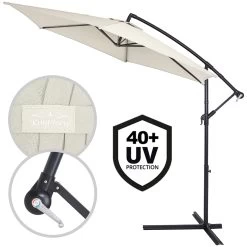 Ampelschirm Creme Alu Ø300cm UV-Schutz 50+
