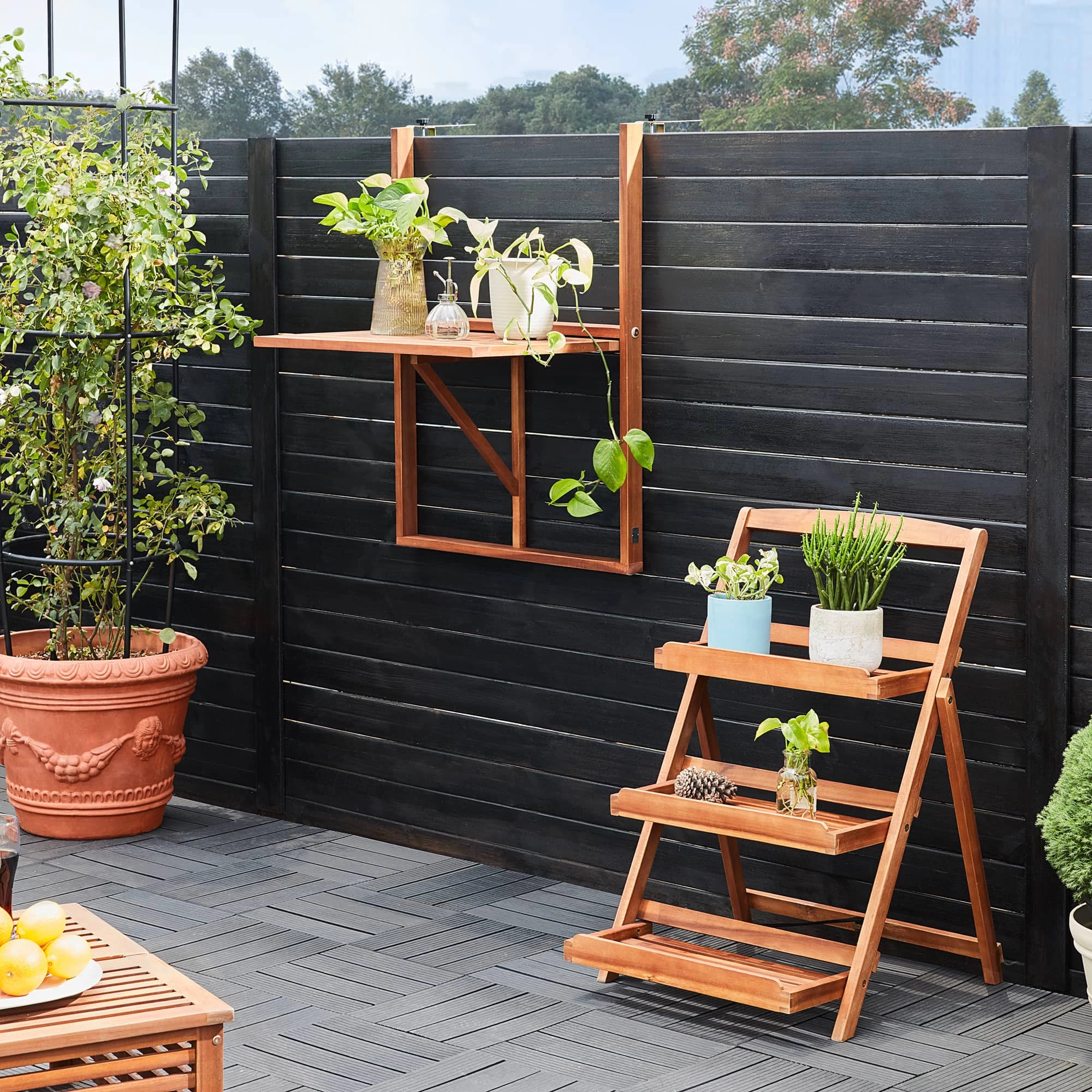 Balkonhängetisch Akazienholz 65x45x87cm FSC®-zertifiziert Klappbar 11 Balkonhängetisch Akazienholz 65x45x87cm FSC®-zertifiziert Klappbar – Bild 9