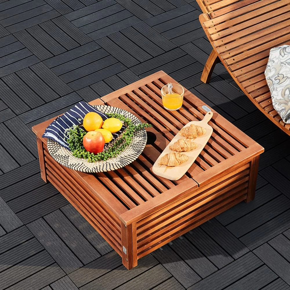 Schirmständer Abdeckung Akazienholz 62x62x26cm 6 Schirmständer Abdeckung Akazienholz 62x62x26cm – Bild 4