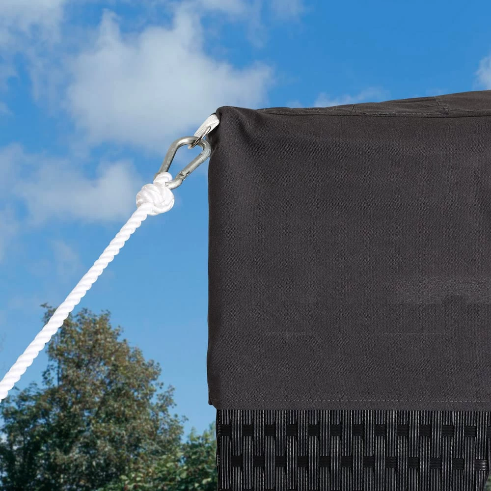 Polyrattan Pavillon Anthrazit 3x3m 7 Polyrattan Pavillon Anthrazit 3x3m – Bild 5